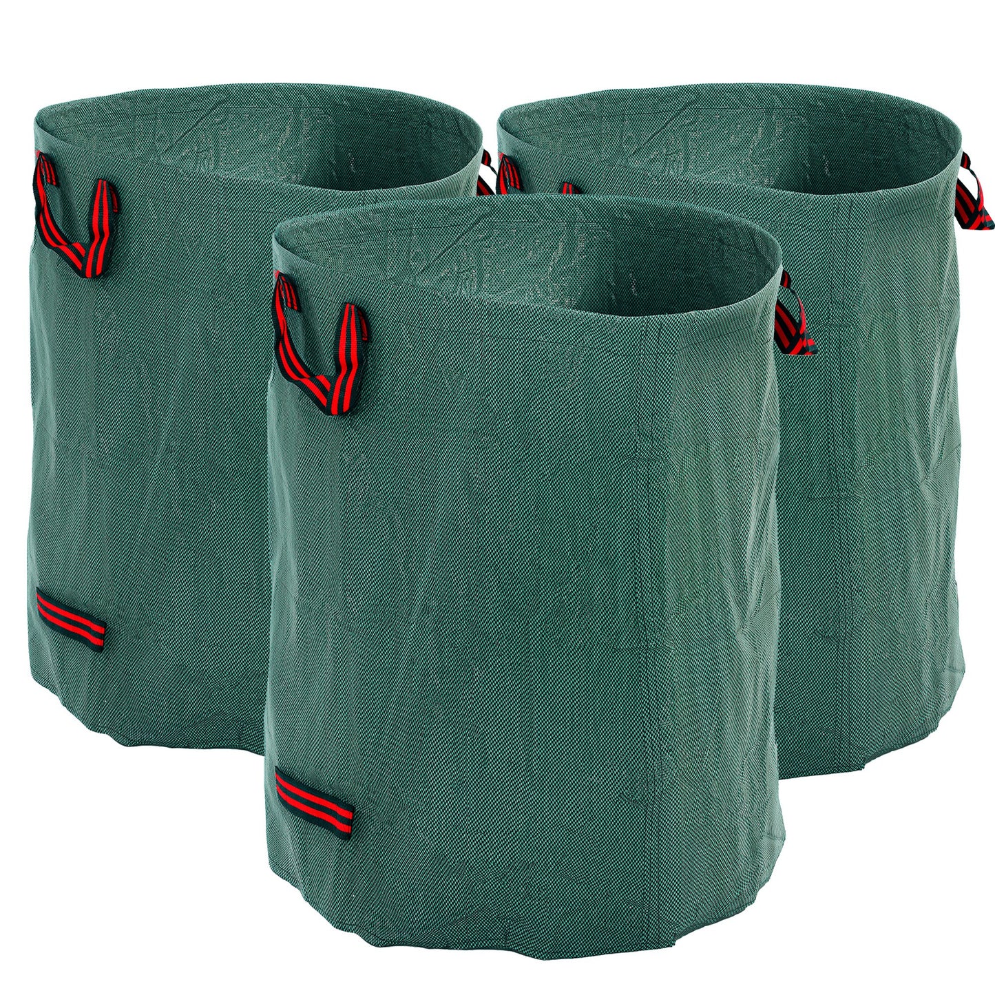 Set de 3 saci pentru deșeuri de grădină, 300 L, cu mânere, pliabili și reutilizabili, Ø67 x 84 cm, verde