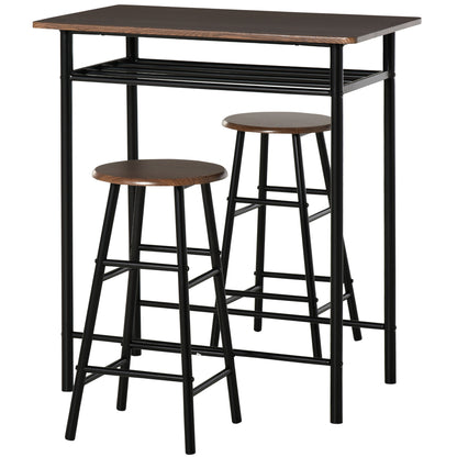 Set Masa inalta cu 2 Scaune – Bar & Bucatarie cu Raft Integrat