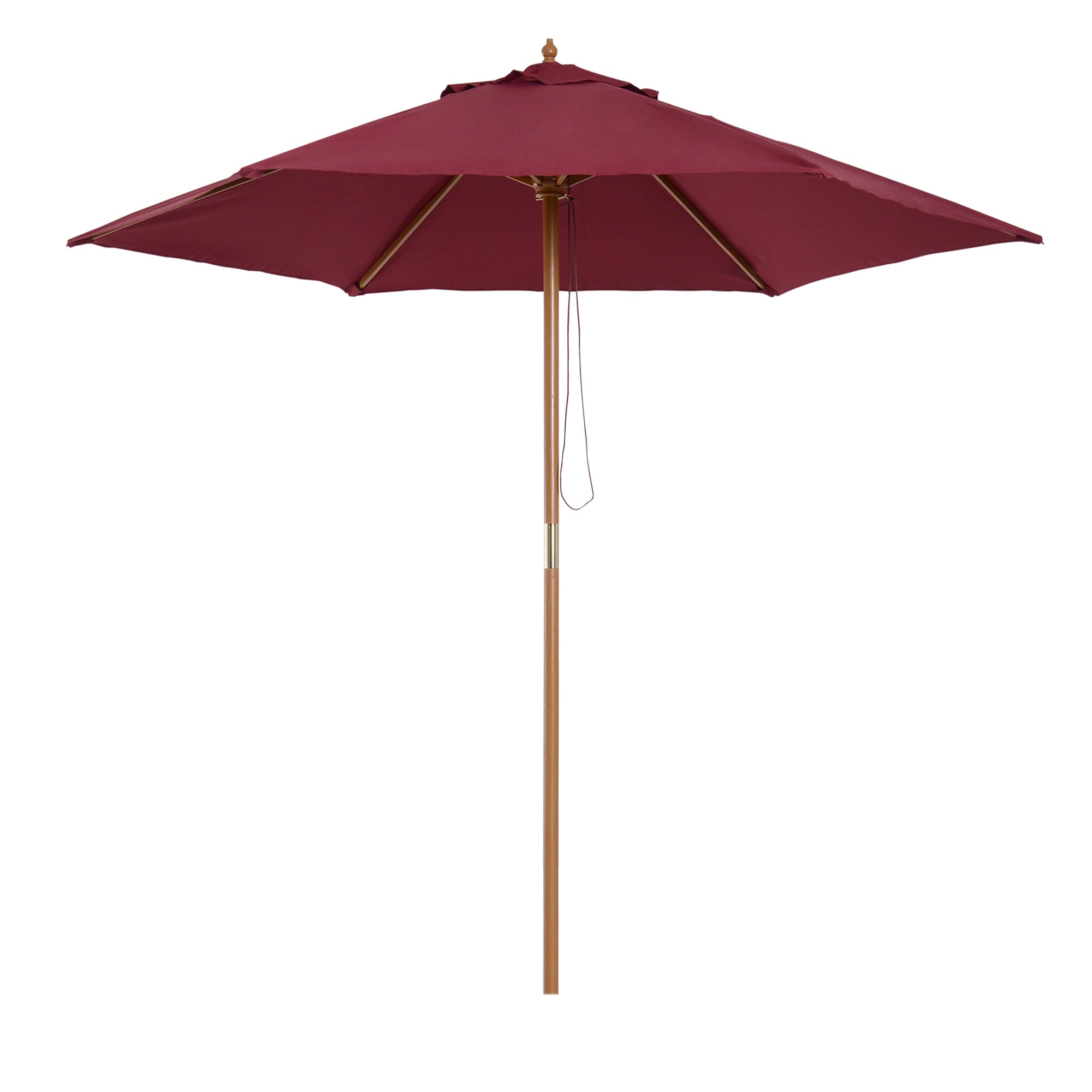Umbrela din lemn pentru soare, bordo, Φ2.5m