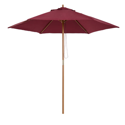 Umbrela din lemn pentru soare, bordo, Φ2.5m