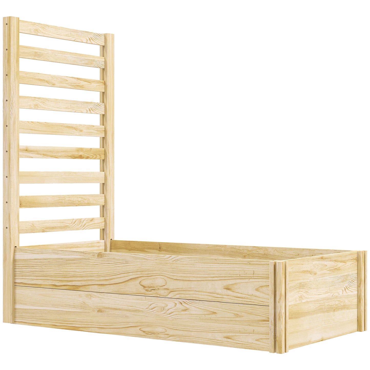 Strat pentru Grădină Înălțat cu Fund Deschis, 115x60x110 cm, Lemn Natural