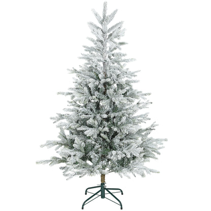 Pom de Crăciun înzăpezit 150 cm cu Bază Metalică Pliabilă