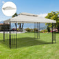 Acoperiș de Schimb Impermeabil pentru Gazebo pentru Grădină Dublu Strat 3x4m