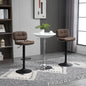 Set 2 Scaune de Bar Pivotante din Imitatie de Piele Inaltime Reglabila Negru