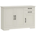 Mobilier Bucătărie cu 2 Sertare și 3 Dulapuri, Polițe Reglabile, 120 x 38 x 79 cm, Crem