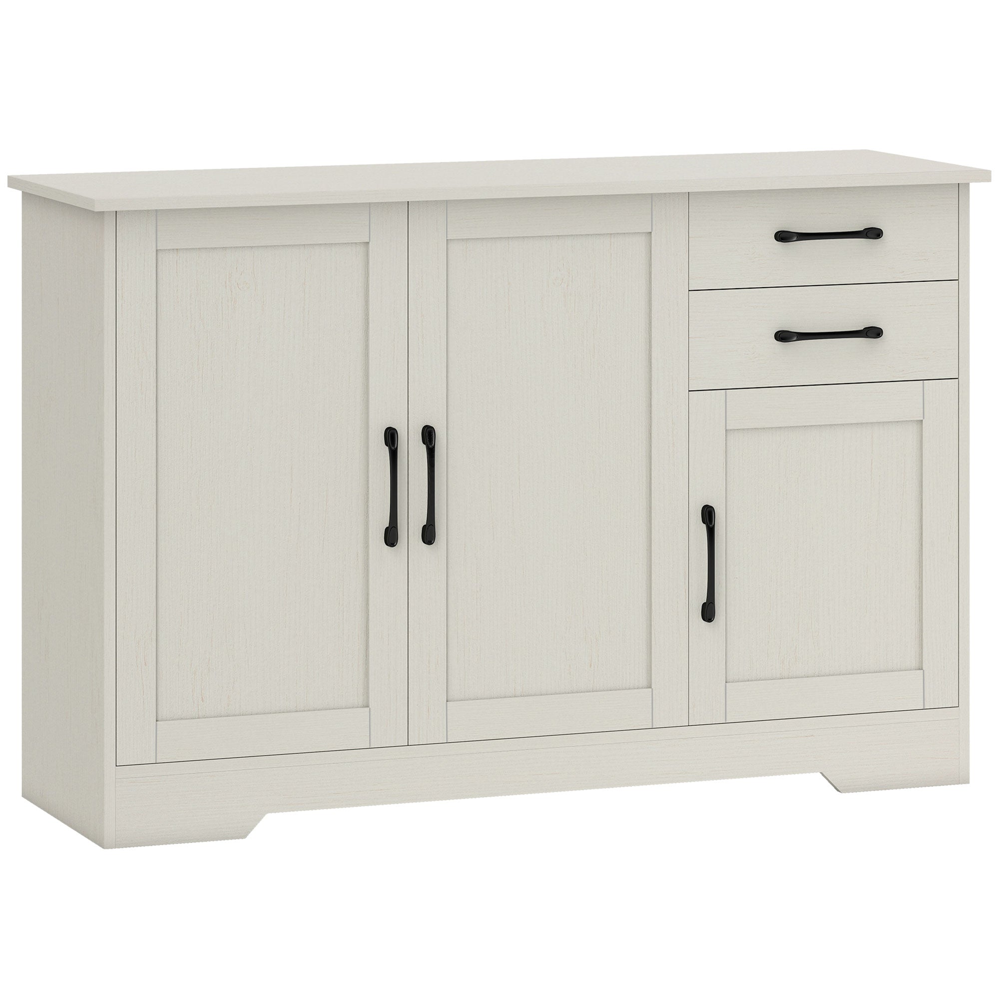 Mobilier Bucătărie cu 2 Sertare și 3 Dulapuri, Polițe Reglabile, 120 x 38 x 79 cm, Crem