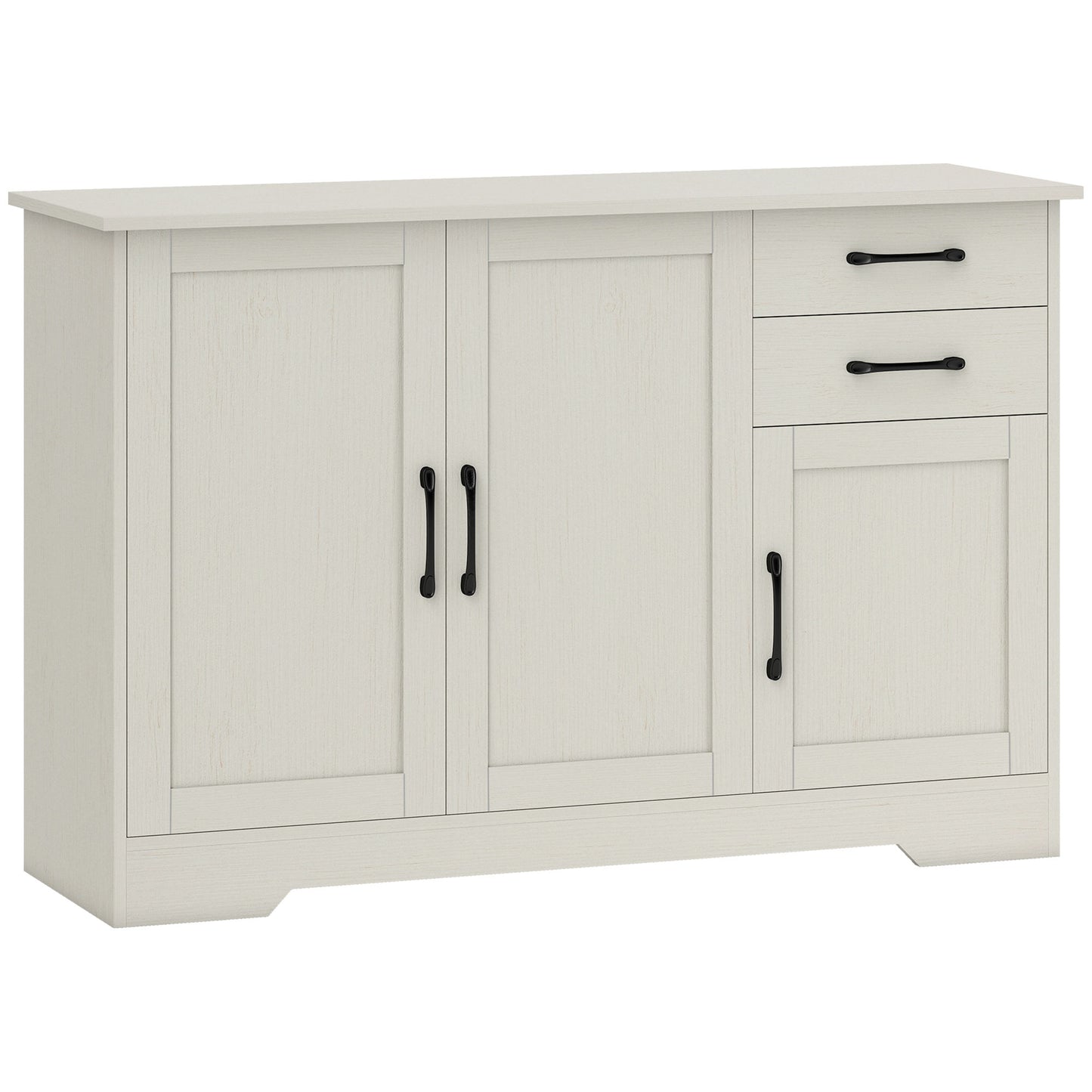 Mobilier Bucătărie cu 2 Sertare și 3 Dulapuri, Polițe Reglabile, 120 x 38 x 79 cm, Crem