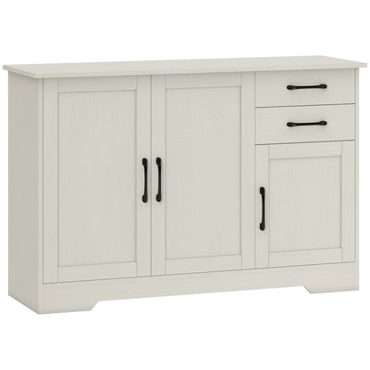 Mobilier Bucătărie cu 2 Sertare și 3 Dulapuri, Polițe Reglabile, 120 x 38 x 79 cm, Crem