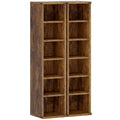 Set 2 Rafturi pentru CD-uri cu Polițe Reglabile pentru 204 CD-uri din Lemn, 21x22,5x88,5 cm, Maro Rustic