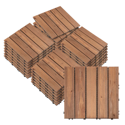 Gresie Exterior Lemn – Set 27 Bucati Interblocabile