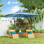 Umbrelă de Soare Suspendată cu Rotire la 360°, Mâner cu Manivelă și Înclinare, 300x325x230 cm, Kaki
