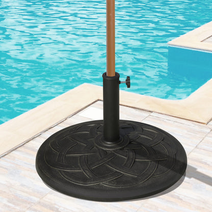 Baza pentru Umbrela din Rasina 19 kg cu Decoratiuni si Cuplaj, Rezistenta la Rugina, Φ54.5cm, Bronz