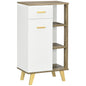 Dulap de baie modern cu dulap, sertar si rafturi din lemn, dulap multifunctional cu baza inaltata, 50x30x89cm, alb