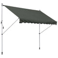 Copertina de Soare cu Brate si Manivela, Structura Telescopica din Metal si Parasolar din Poliester 300x150cm, gri