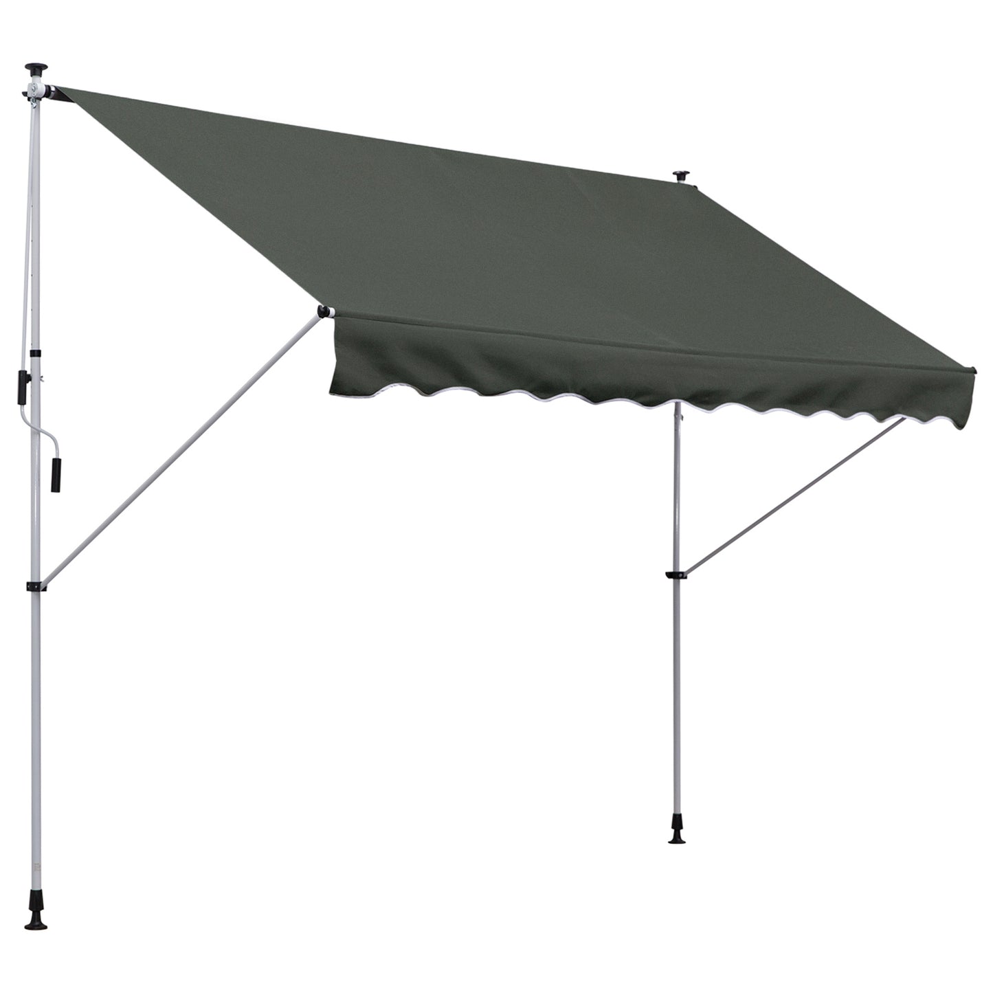 Copertina de Soare cu Brate si Manivela, Structura Telescopica din Metal si Parasolar din Poliester 300x150cm, gri