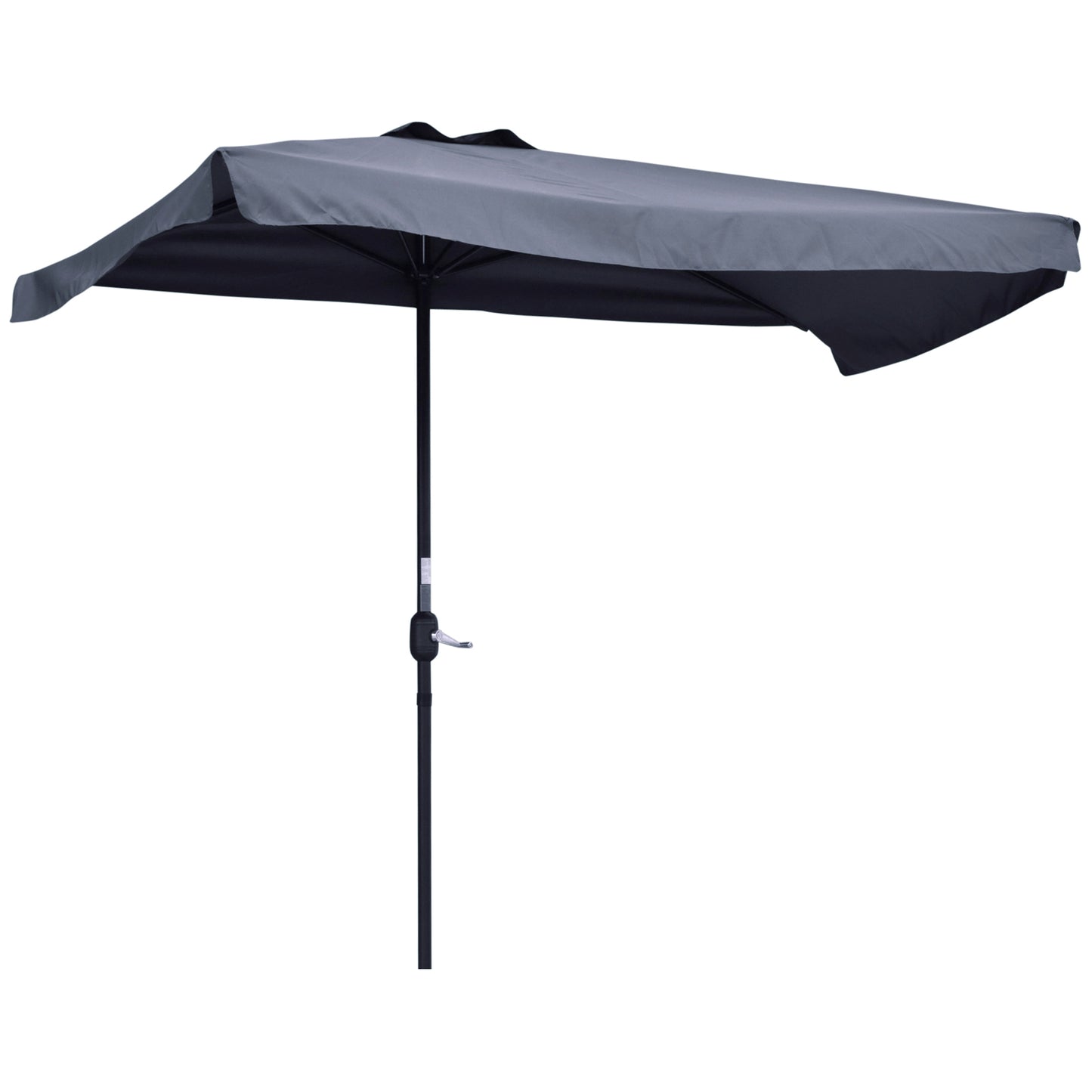 Umbrela semicirculara pentru gradina cu manivela, 230x130x249cm, Gri
