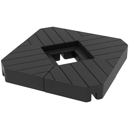Set 4 plăci de bază pentru umbrelă suspendată, umplute cu apă sau nisip până la 80 kg, negru
