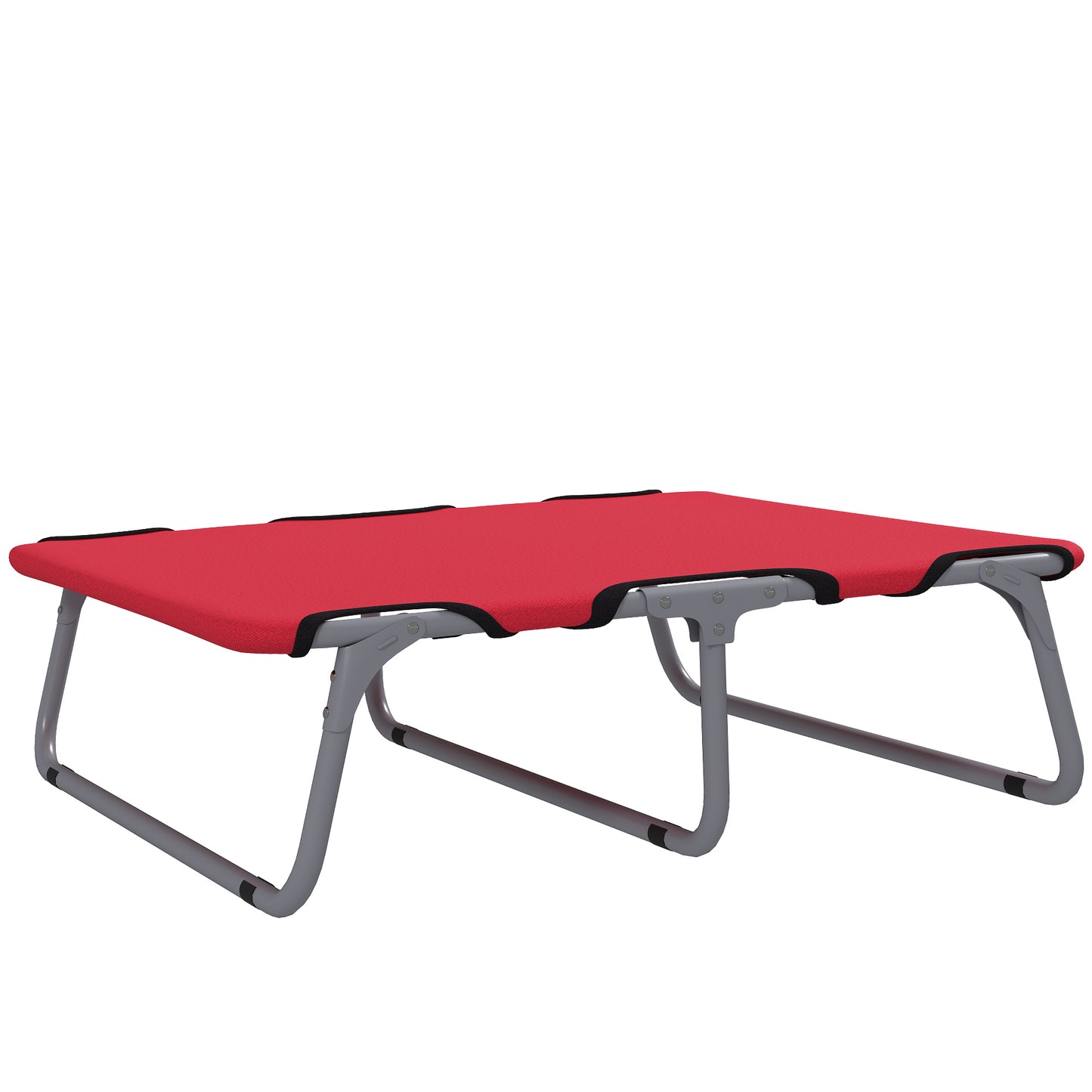 Pat Pliabil pentru Câini Mici, pentru Interior și Exterior, Metal și Țesătură Oxford, 71x58x20 cm, Roșu