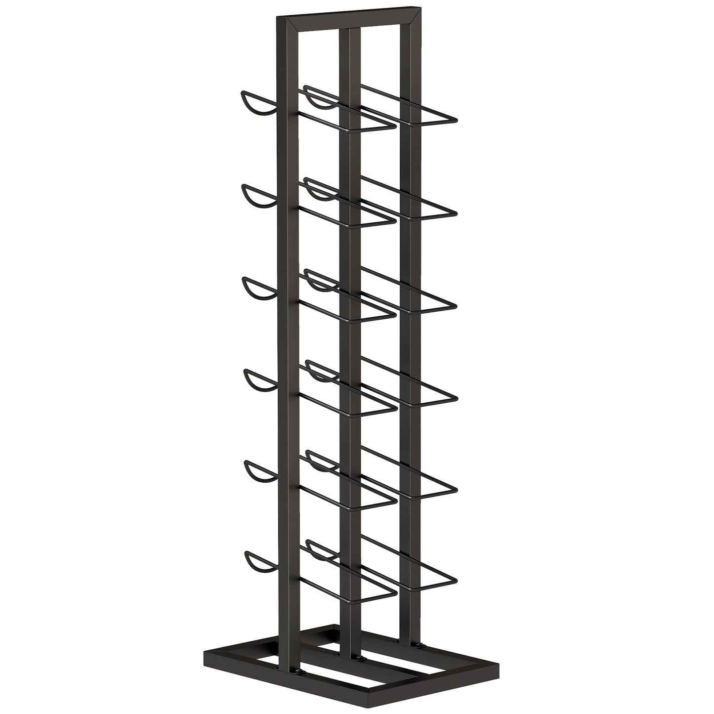 Suport din Metal, 12 Sticle, de Podea, Negru