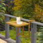 Masă Suspendată de Exterior, Masă Reglabilă pentru Balustradă, Blat Suport cu Montare pe Perete, 68x65x40,5-55 cm, Tec