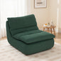 Scaun de podea modern și tapițat din material textil cu efect de catifea verde și spumă, 82x103x75 cm