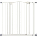 Poartă extensibilă pentru câini cu 4 șuruburi ajustabile, din metal și plastic, 74-100x94 cm, alb