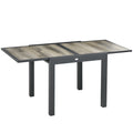 Masă de Grădină Extensibilă pentru 6 Persoane din Plastic și Aluminiu, 80/160x80x75 cm, Bej