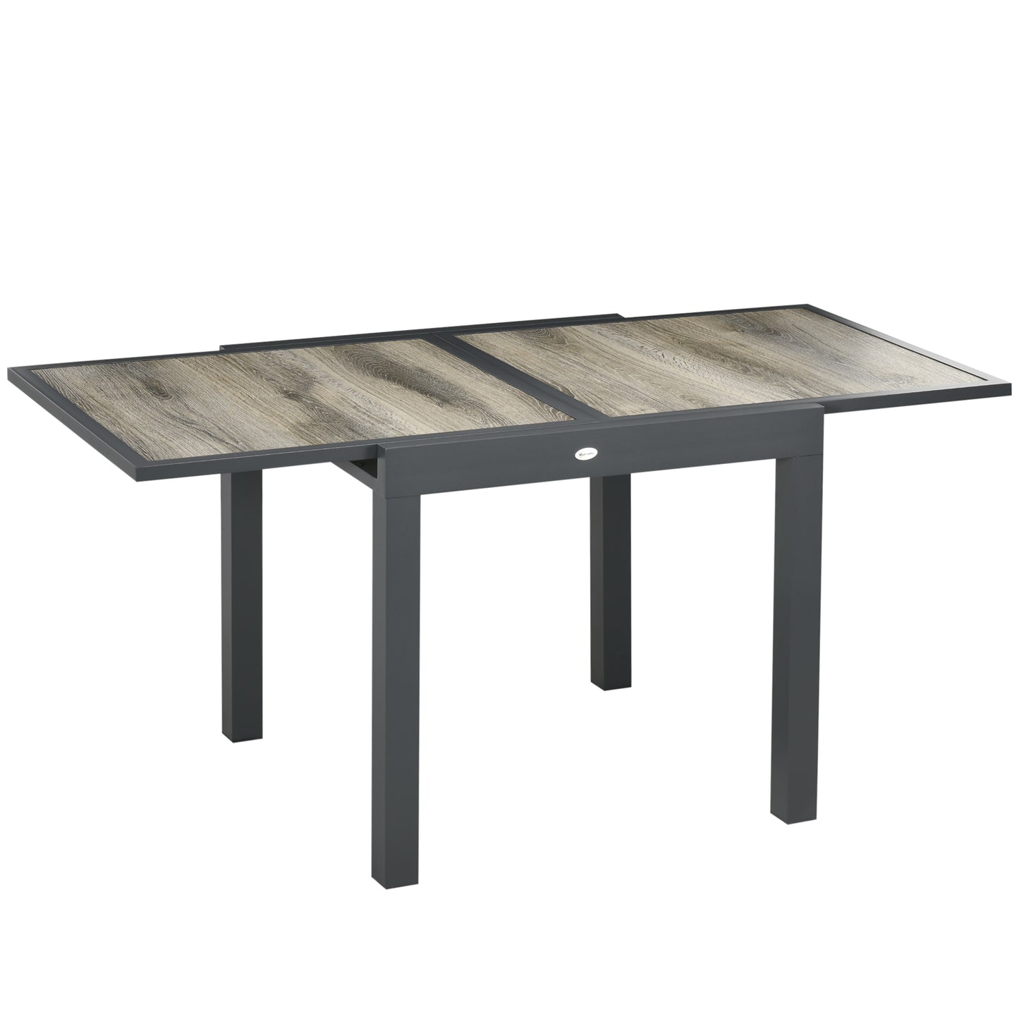 Masă de Grădină Extensibilă pentru 6 Persoane din Plastic și Aluminiu, 80/160x80x75 cm, Bej