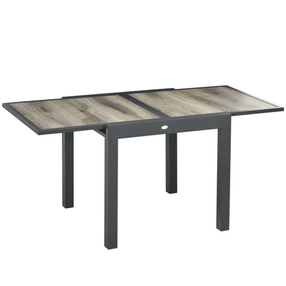 Masă de Grădină Extensibilă pentru 6 Persoane din Plastic și Aluminiu, 80/160x80x75 cm, Bej