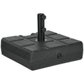Bază pentru Umbrelă de Grădină 3,5 m cu Mânere, din HDPE și Oțel, 49x49x36,5 cm, Negru