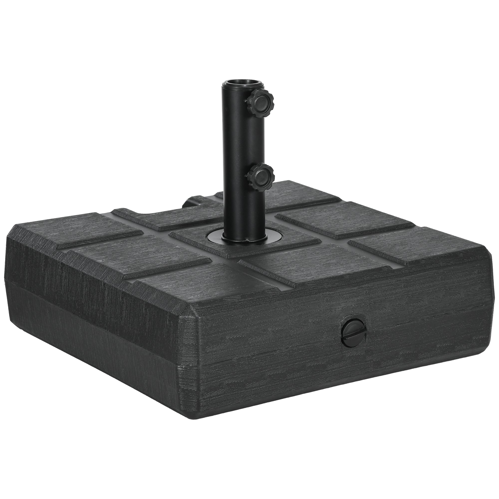 Bază pentru Umbrelă de Grădină 3,5 m cu Mânere, din HDPE și Oțel, 49x49x36,5 cm, Negru