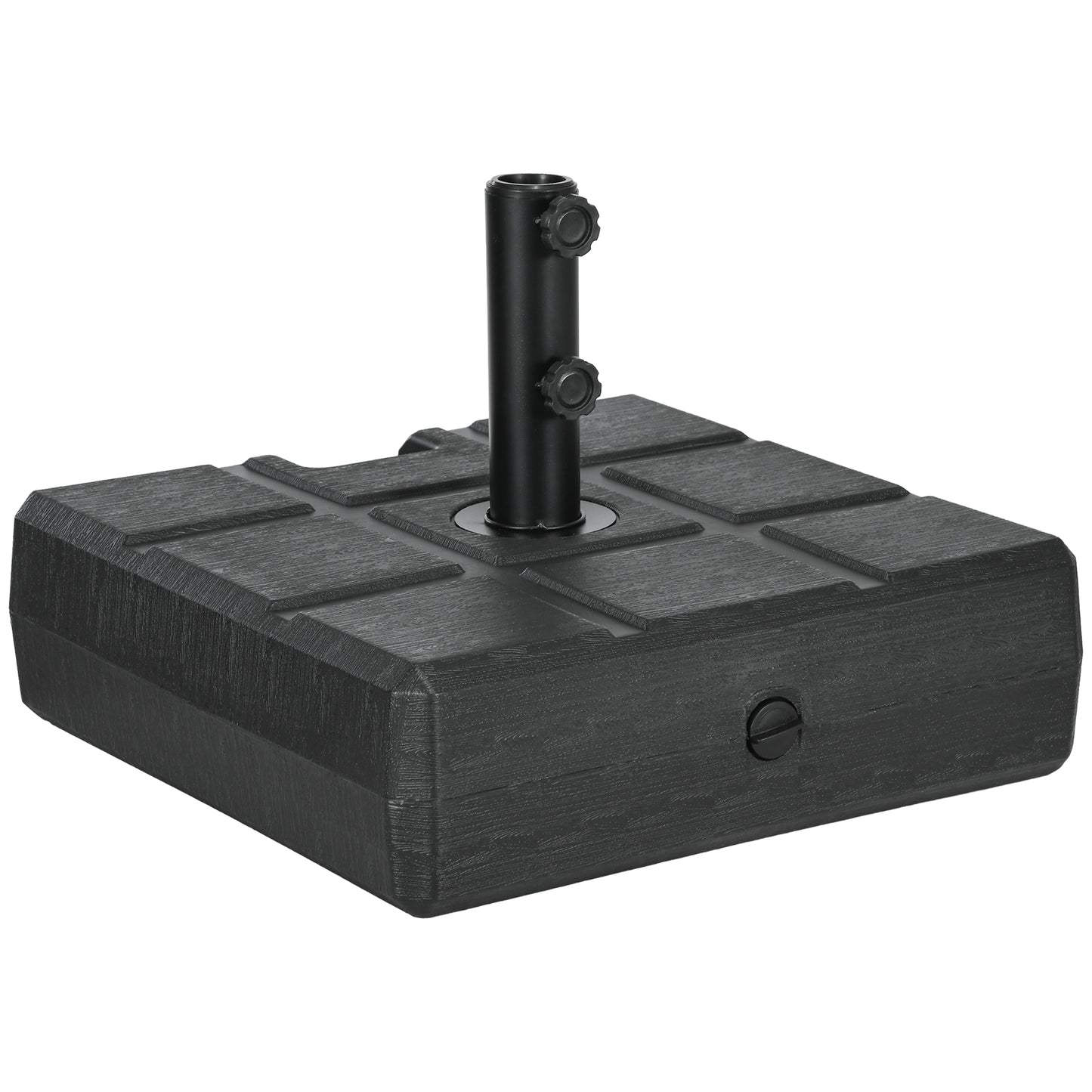 Bază pentru Umbrelă de Grădină 3,5 m cu Mânere, din HDPE și Oțel, 49x49x36,5 cm, Negru