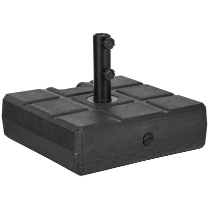 Bază pentru Umbrelă de Grădină 3,5 m cu Mânere, din HDPE și Oțel, 49x49x36,5 cm, Negru
