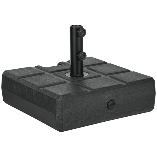 Bază pentru Umbrelă de Grădină 3,5 m cu Mânere, din HDPE și Oțel, 49x49x36,5 cm, Negru