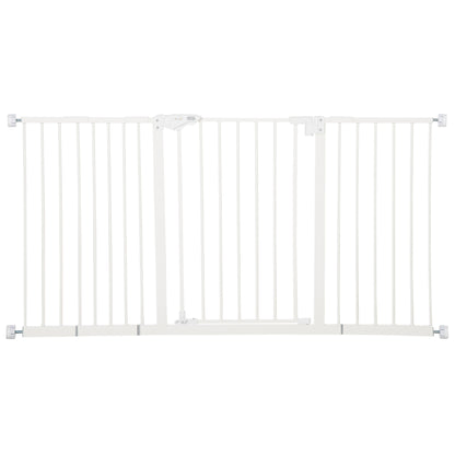 Porțiță pentru Câini și Animale de Companie cu 3 Extensii, Lățime Reglabilă, 74-147.5x76.2 cm, Alb