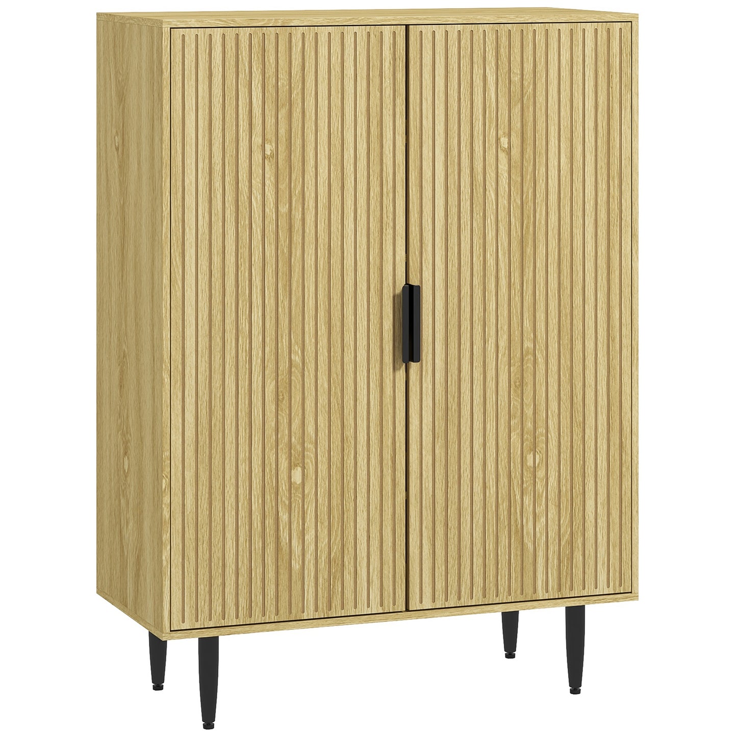 Pantofar Compact pentru 15 Perechi de Pantofi, cu 4 Rafturi Reglabile, 80x38x110cm, Stejar