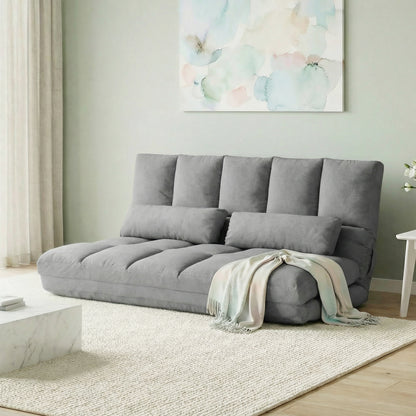 Canapea de Podea, Pliabila 130 cm, Perfect pentru Familie, Gri