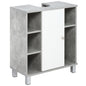 Dulapior Subchiuveta cu Decupare in forma de U si 6 Etajere din Lemn, 60x30x68cm - Alb/Gri