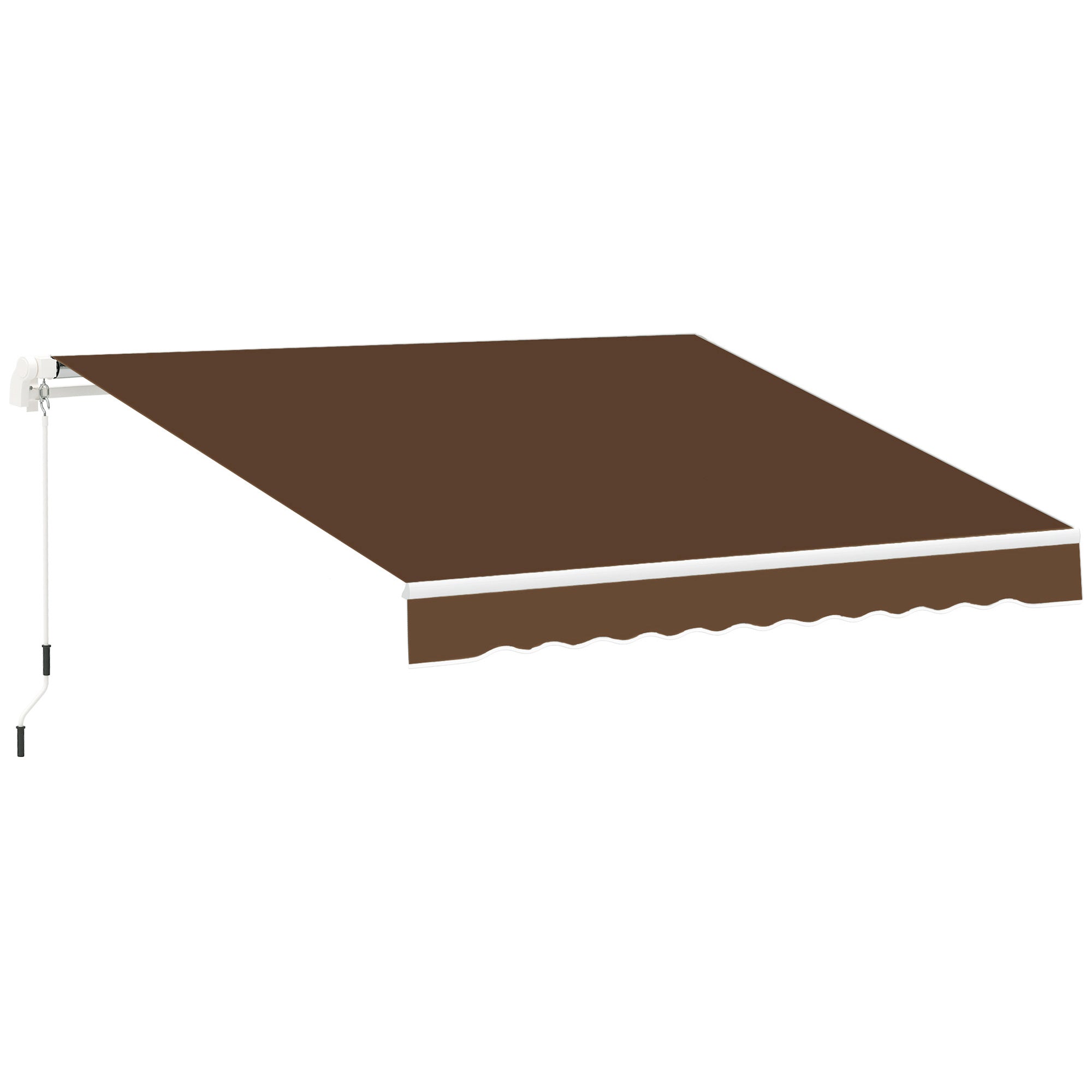 Copertina de Soare pentru Exterior care se Ruleaza cu Manivela din Metal si Aluminiu, 395x245cm, Rosu Ruginiu