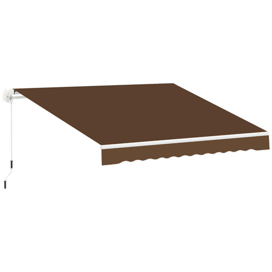 Copertina de Soare pentru Exterior care se Ruleaza cu Manivela din Metal si Aluminiu, 395x245cm, Rosu Ruginiu