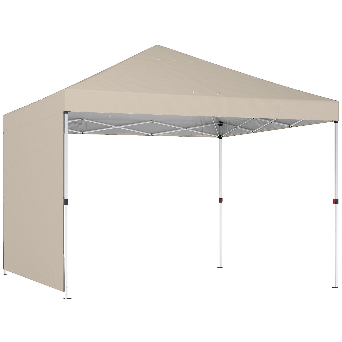 Pavilion pliabil  Pop-Up 3x3 m cu perete lateral, din metal și țesătură Oxford, bej