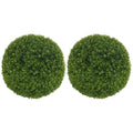 Set de 2 Plante Artificiale din Buxus în PE, Ø40 cm, pentru Interior și Exterior, Verde