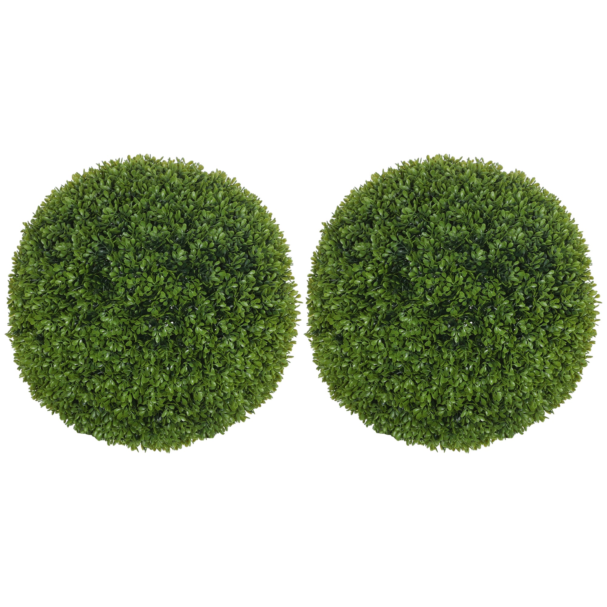 Set de 2 Plante Artificiale din Buxus în PE, Ø40 cm, pentru Interior și Exterior, Verde