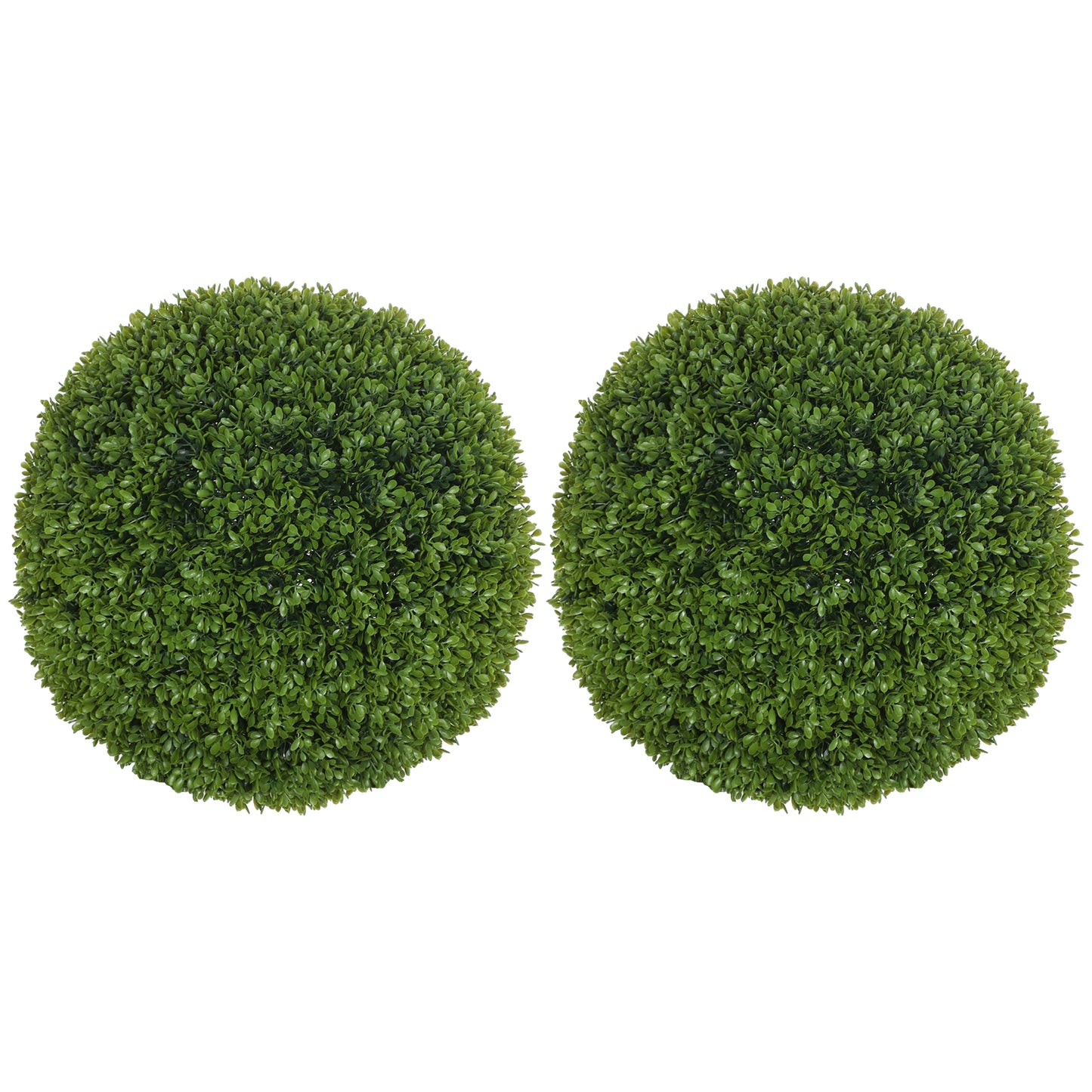 Set de 2 Plante Artificiale din Buxus în PE, Ø40 cm, pentru Interior și Exterior, Verde