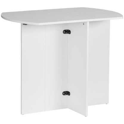 Masa de pranz pliabila pentru economisirea spatiului, masa de bucatarie si sufragerie din lemn 90x60x74cm, alb