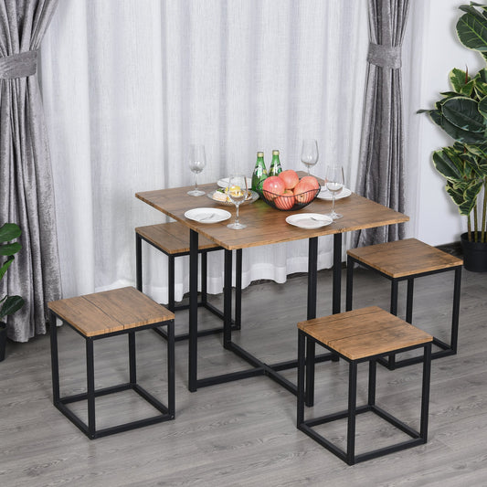 Set Masa Bar Industrial – 5 Piese (Masa + 4 Scaune)
