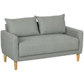 Divan cu 2 Locuri Catifelat cu Compartiment de Depozitare Inferior și Perne, 140x72x82 cm, Gri