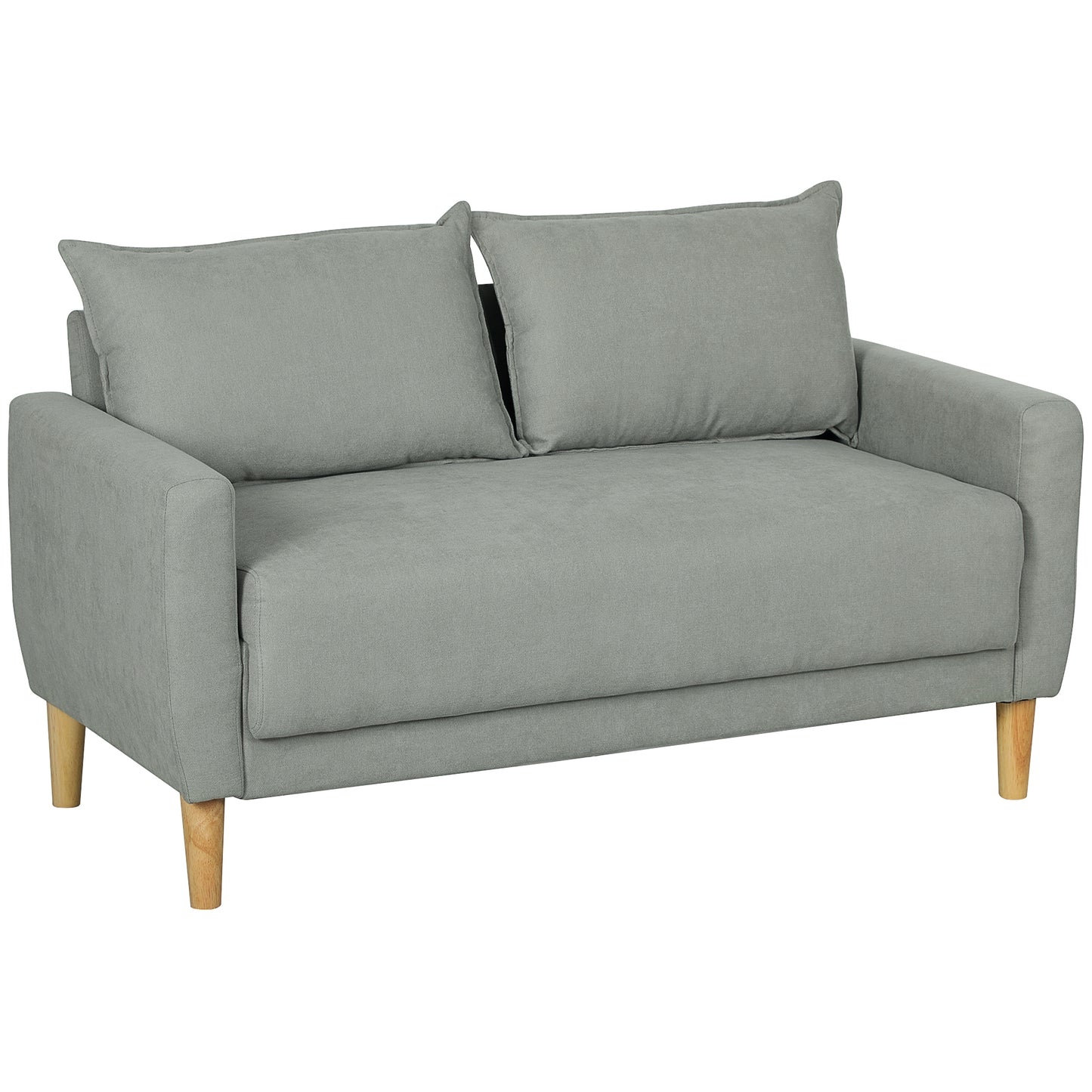 Divan cu 2 Locuri Catifelat cu Compartiment de Depozitare Inferior și Perne, 140x72x82 cm, Gri