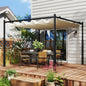 Gazebo Pergola 3x3 m cu Acoperiș Retractabil, 8 Șuruburi și 8 Țăruși, din Poliester 180g și Metal, Alb Crem