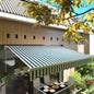 Copertină Retractabilă cu Brațe, Acționare Manuală, din Metal și Aluminiu, 4x2,5m, Verde și Alb